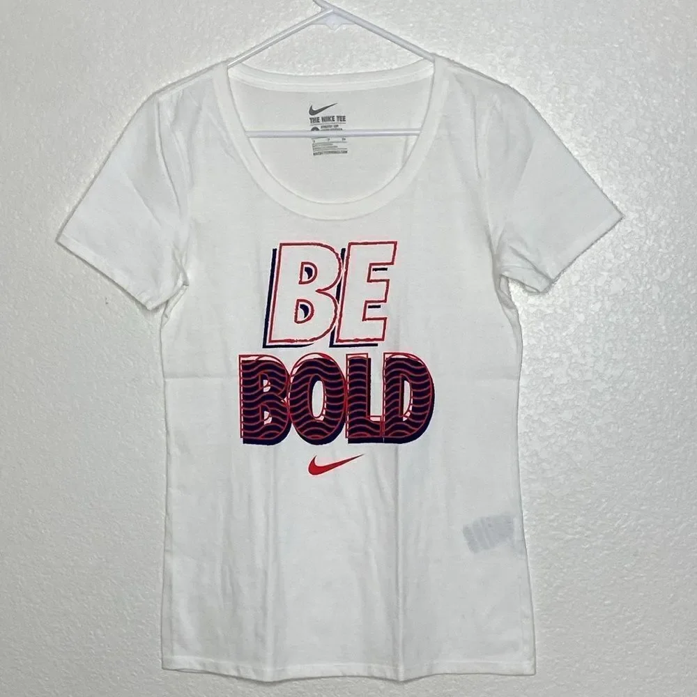 NIKE Women’s Two (2) White T Shirts with Print Size S